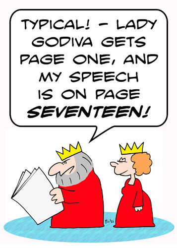 Cartoon: godiva lady king queen speech (medium) by rmay tagged speech,queen,king,lady,godiva