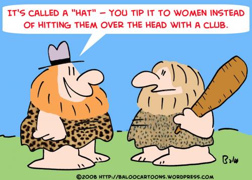 Cartoon: HAT CAVEMAN HIT WOMEN CLUB (medium) by rmay tagged hat,caveman,hit,women,club