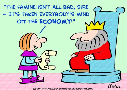 Cartoon: king famine economy (medium) by rmay tagged king,famine,economy