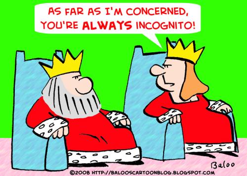 Cartoon: king queen always incognito (medium) by rmay tagged king,queen,always,incognito