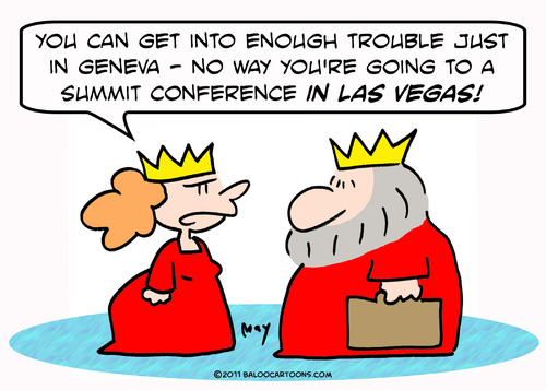 Cartoon: king queen summit conference las (medium) by rmay tagged las,conference,summit,queen,king