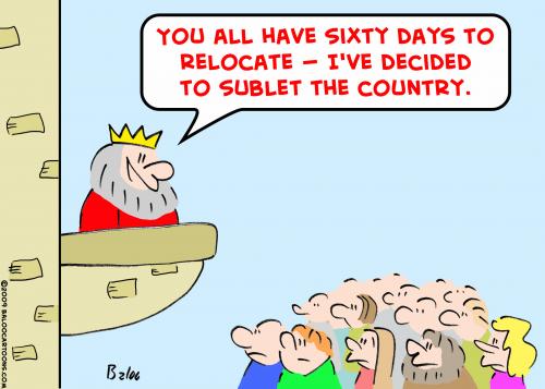 Cartoon: king sublet country (medium) by rmay tagged king,sublet,country