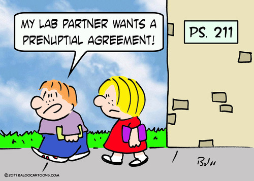 Cartoon: lab partner prenuptial agreement (medium) by rmay tagged lab,partner,prenuptial,agreement