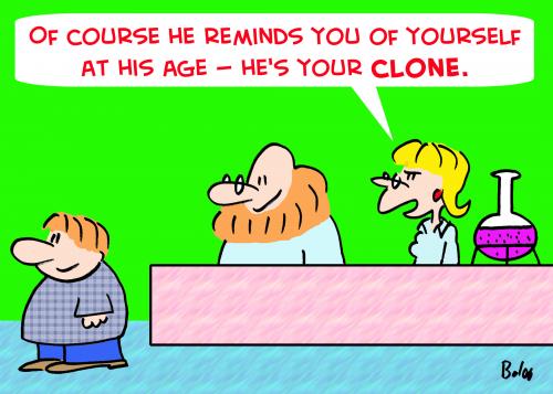 Cartoon: LAB SCIENTISTS CLONE (medium) by rmay tagged lab,scientists,clone