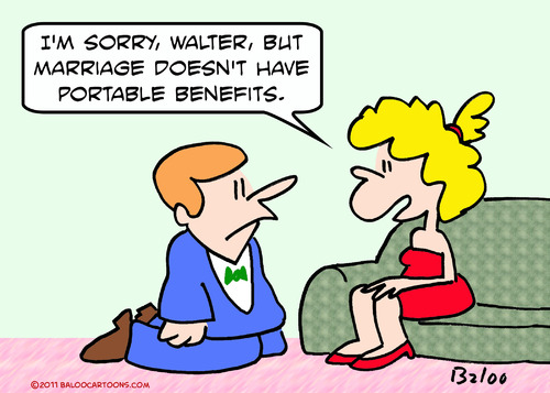 Cartoon: marriage proposal portable benef (medium) by rmay tagged marriage,proposal,portable,benefits