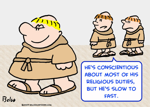 Cartoon: monks slow fast (medium) by rmay tagged monks,slow,fast