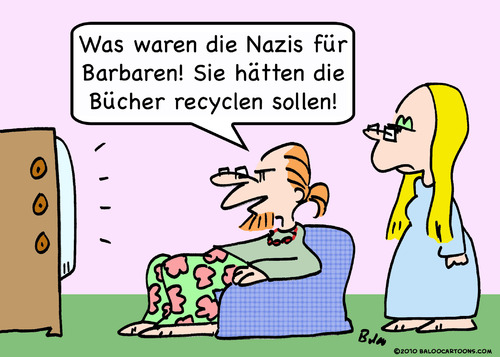 Cartoon: nazis barbaren recyclen (medium) by rmay tagged nazis,barbaren,recyclen
