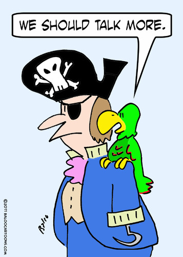 Cartoon: pirate parrot talk more (medium) by rmay tagged pirate,parrot,talk,more