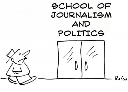 Cartoon: school of journalism politics (medium) by rmay tagged school,of,journalism,politics