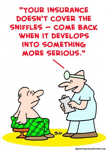 Cartoon: sniffles doctor insurance (medium) by rmay tagged sniffles,doctor,insurance