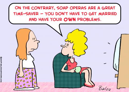 Cartoon: soap opera time saver (medium) by rmay tagged soap,opera,time,saver
