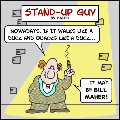 Cartoon: walks duck quacks bill maher (medium) by rmay tagged walks,duck,quacks,bill,maher