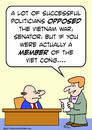 Cartoon: Actually a member of the Viet Co (small) by rmay tagged viet,nam,cong,member,senator,war,opposed