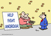 Cartoon: anorexia help fight panhandler (small) by rmay tagged anorexia,help,fight,panhandler