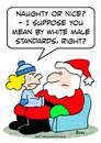 Cartoon: christmas santa white male stand (small) by rmay tagged christmas,santa,white,male,standards,feminism