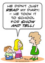 Cartoon: diary school show and tell girl (small) by rmay tagged diary,school,show,and,tell,girl
