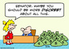 Cartoon: discreet money senator (small) by rmay tagged discreet,money,senator