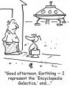 Cartoon: Encyclopedia Galactica (small) by rmay tagged encyclopedia,galactica,alien,flying,saucer