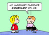 Cartoon: imaginary playmate squealed kid (small) by rmay tagged imaginary,playmate,squealed,kid
