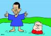 Cartoon: OBAMA MCCAIN WALK ON WATER (small) by rmay tagged obama mccain walk on water