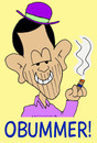 Cartoon: obummer obama bum (small) by rmay tagged obummer,obama,bum