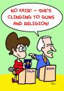 Cartoon: SARAH PALIN GUNS AND RELIGION (small) by rmay tagged sarah,palin,guns,and,religion,joe,biden