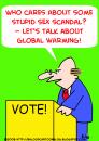 Cartoon: SEX SCANDAL GLOBAL WARMING (small) by rmay tagged sex,scandal,global,warming